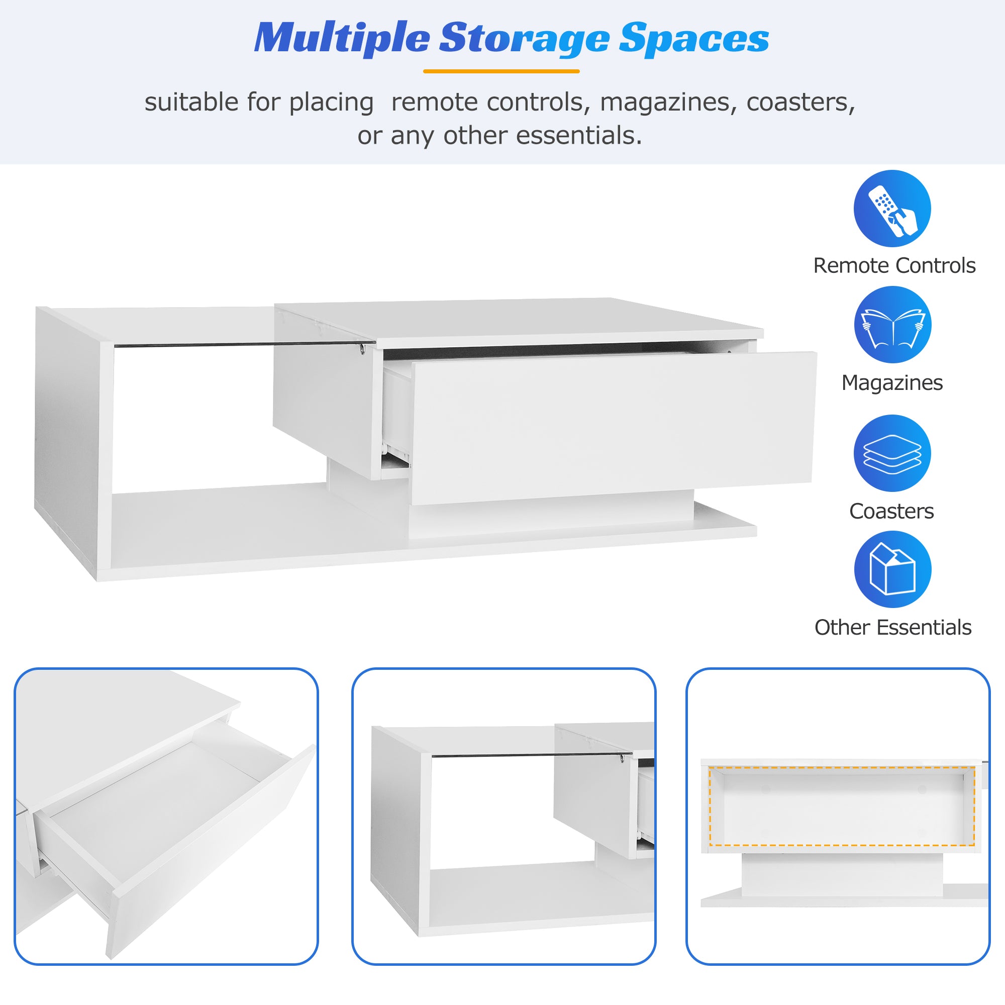 Modern TV Cabinet: Stylish, Elegant, High-Gloss White, Wood Look