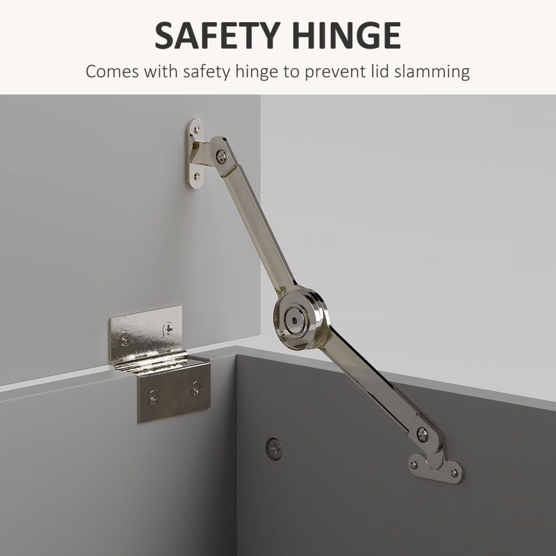 113L Storage Chest with Flip-Top Lid, 100 x 40 x 40 cm, Grey