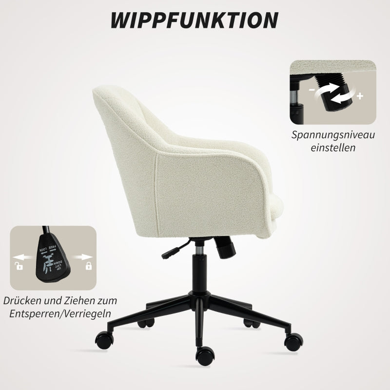 Velvet Vanity Chair Curved Backrest - Beige