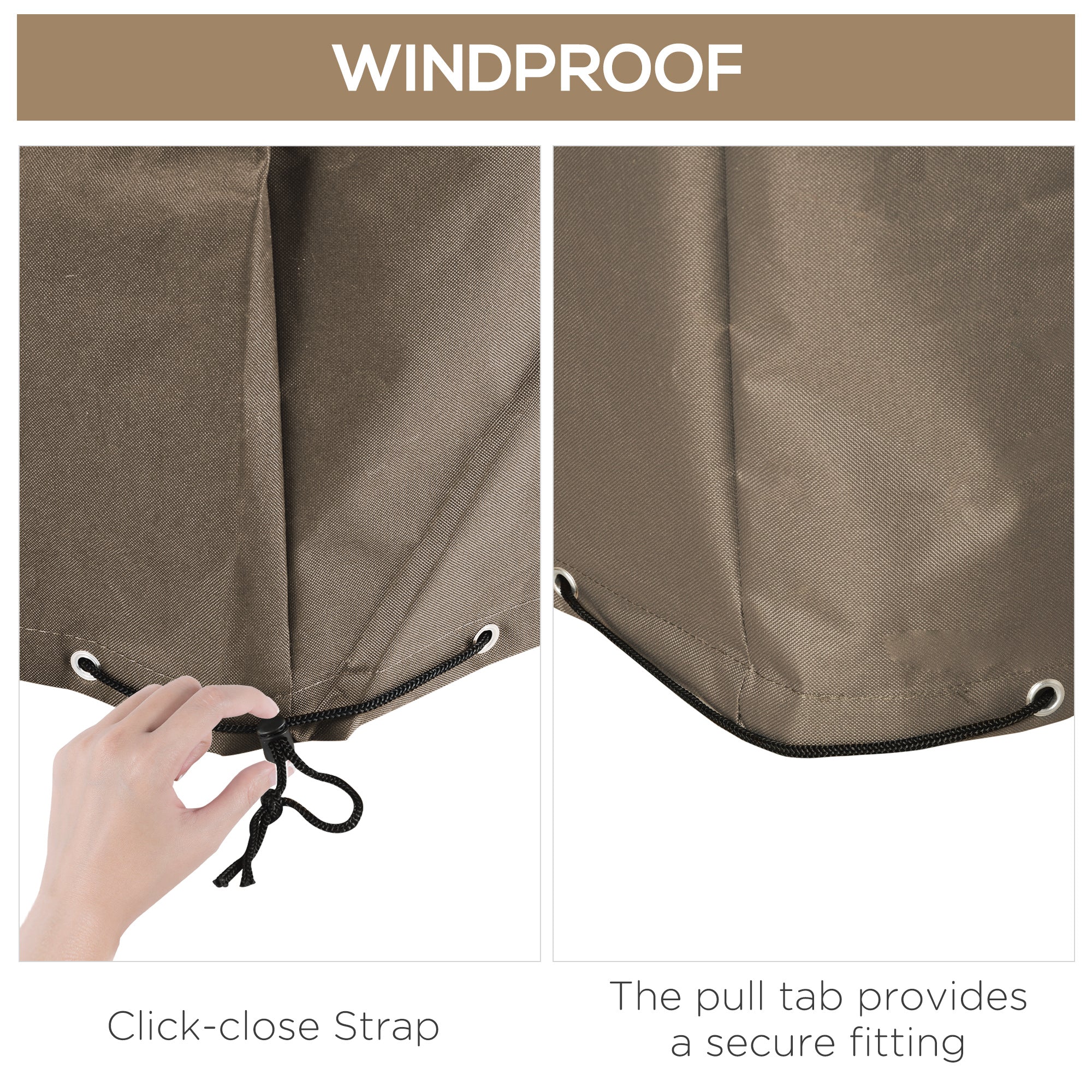 Patio Garden Furniture Dining Set Cover Waterproof Anti-UV - Beige 600D Oxford