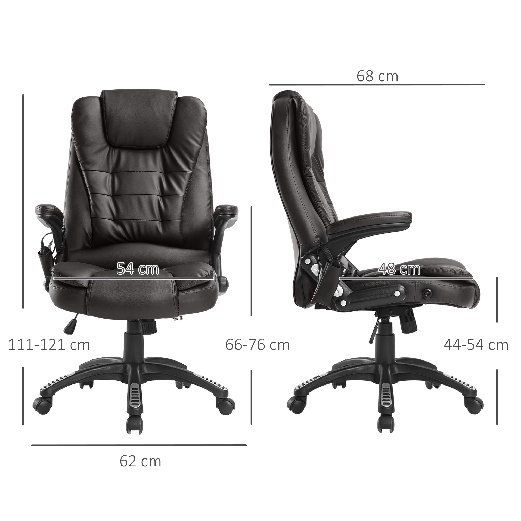 Massage Office Executive Gaming Chair with 6-Point Vibration, Heat Function, Artificial Leather