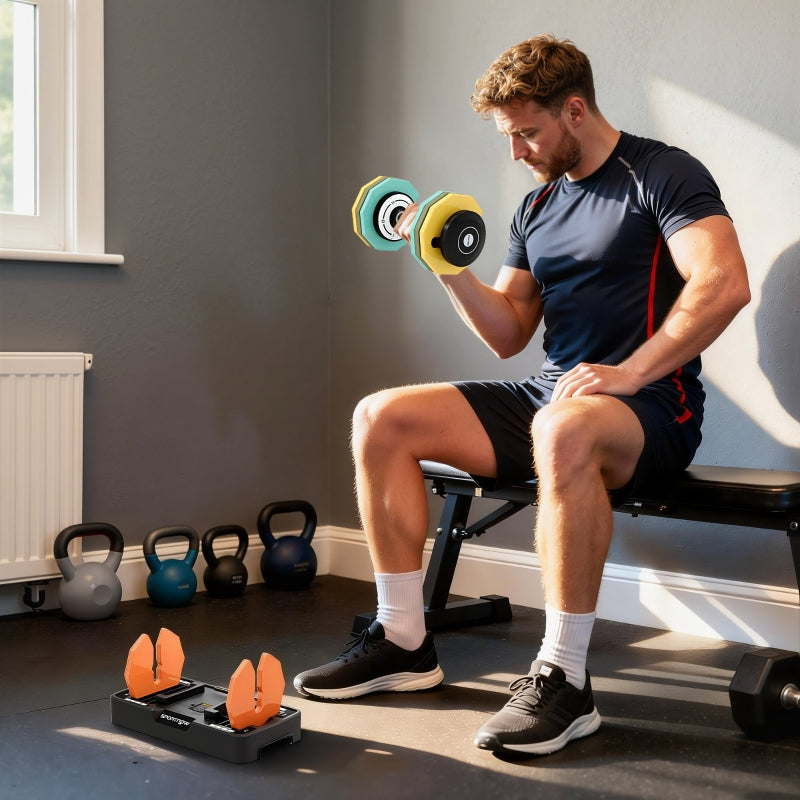 Adjustable Dumbbell with 5-25kg Weight Range and Non-Slip Grip, Black