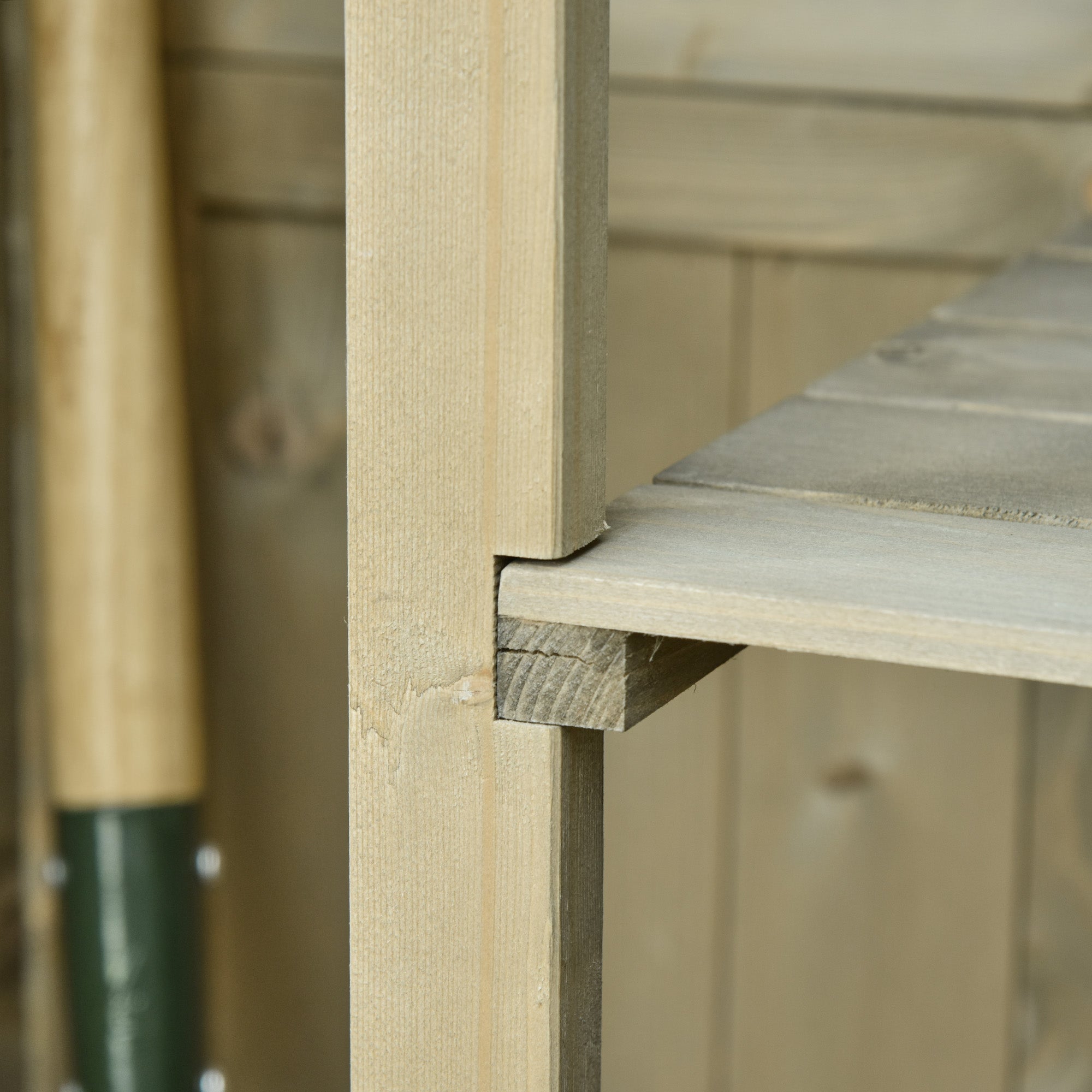 Tool Shed Wooden with Asphalt Roof, Louvre Door, 4 Compartments, Grey