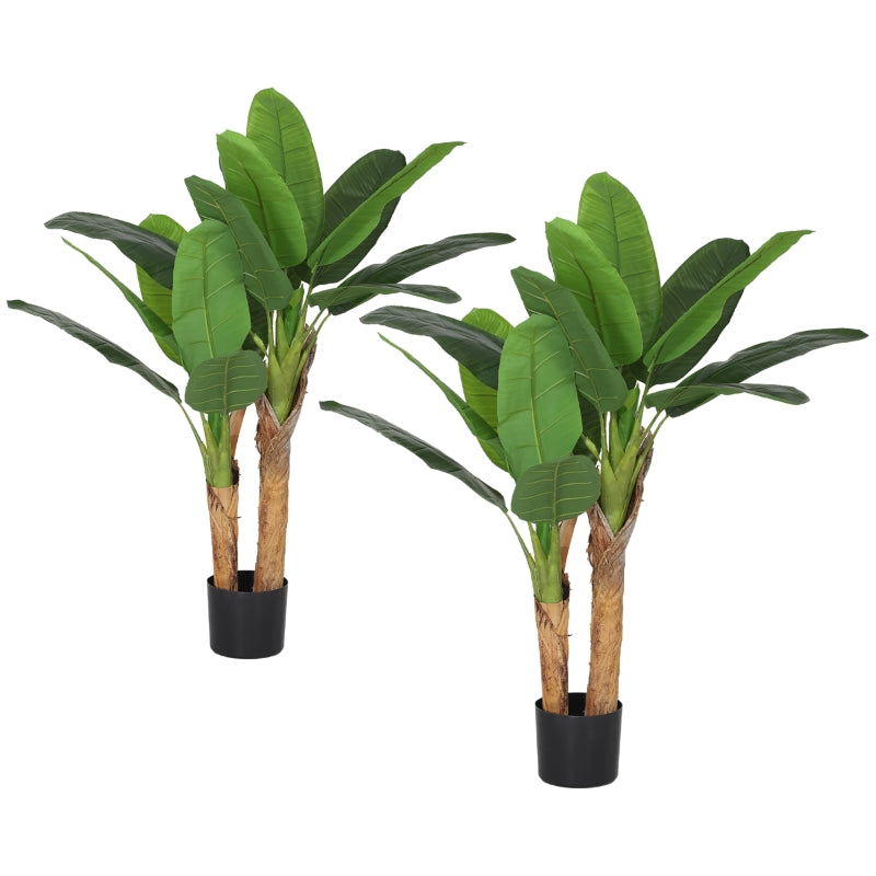 Artificial Banana Tree, Set of 2, 120 cm, Plastic