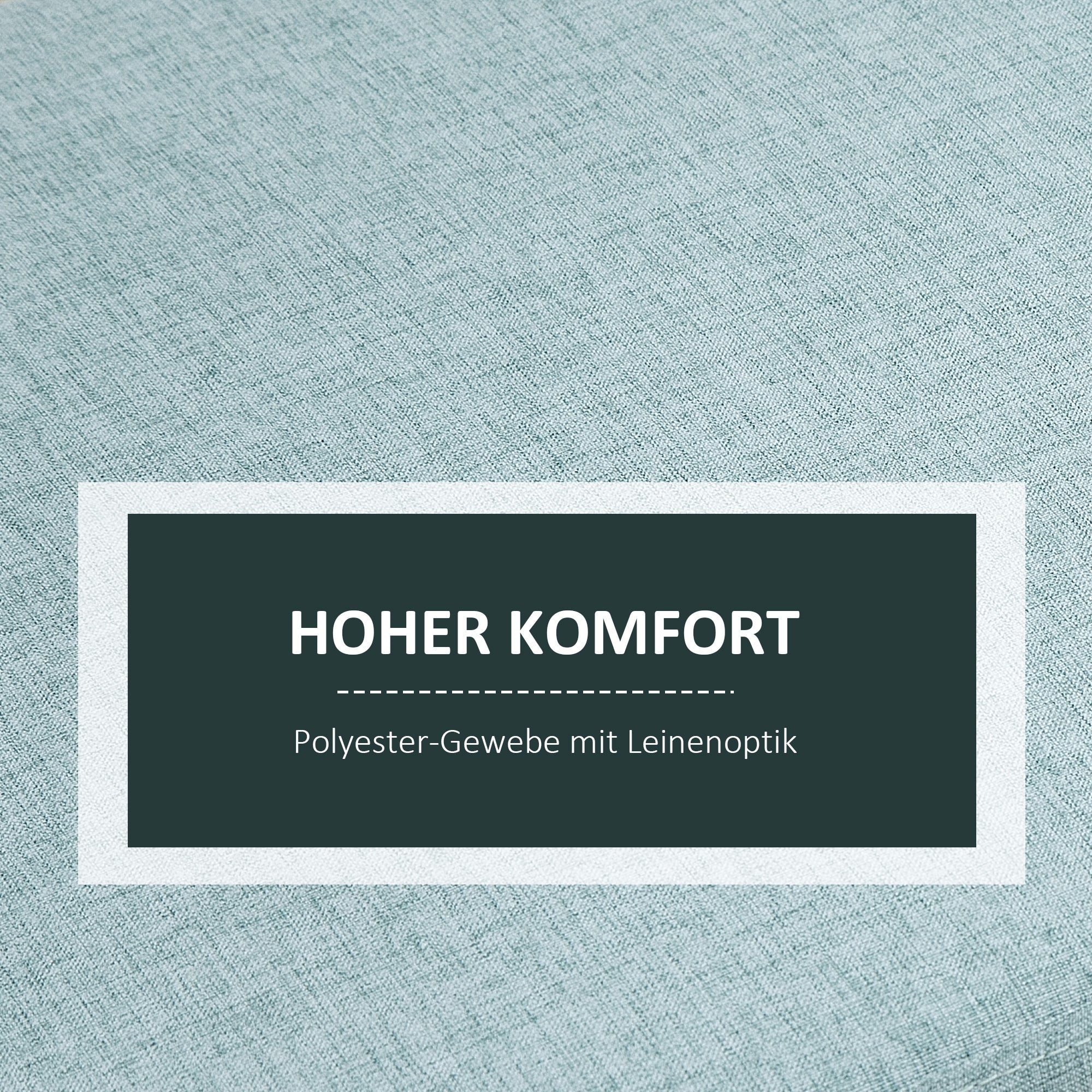 Light green upholstered bench with storage 110x39x45cm, linen-like polyester and rubber wood