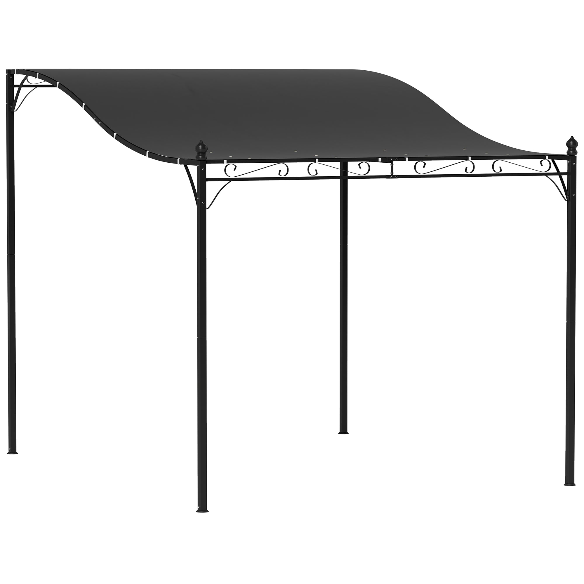 Pergola Lean-to Pavilion Water-Repellent Freestanding 2.5x3m Dark Grey