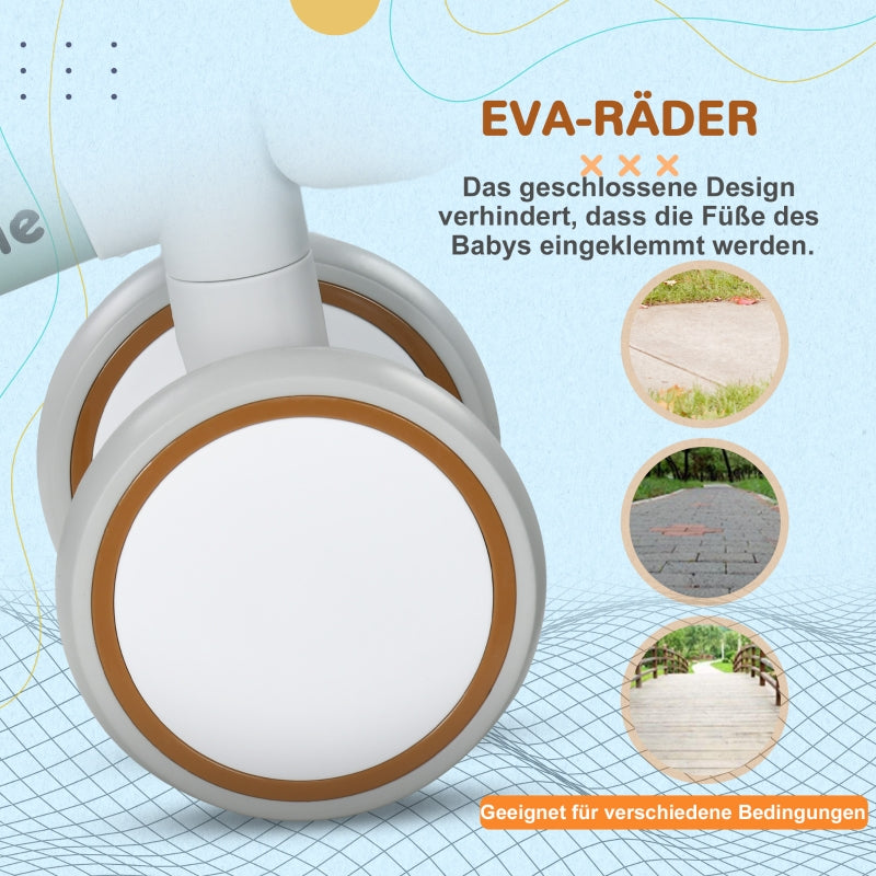 Balance Bike with Adjustable Seat and Whisper Wheels for 1-3 Years, Green and White