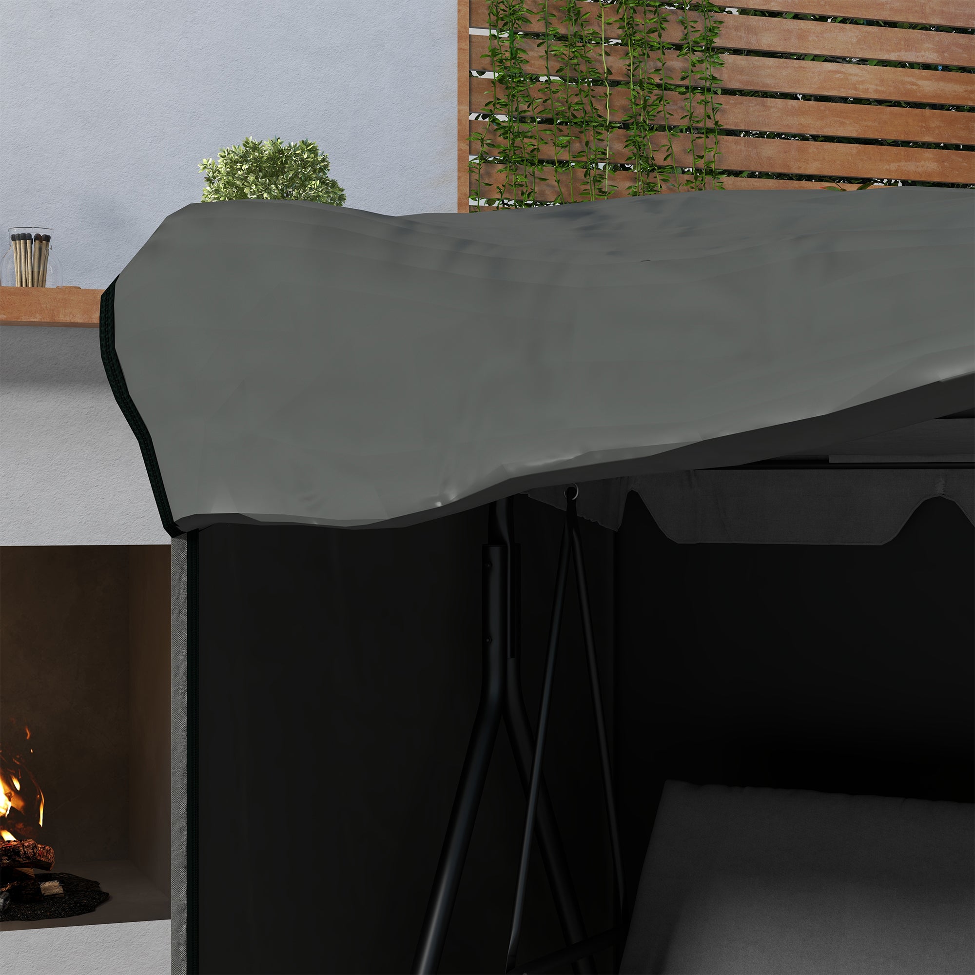 Three-Seater Swing Chair Protective Cover, 152 x 177cm, Grey