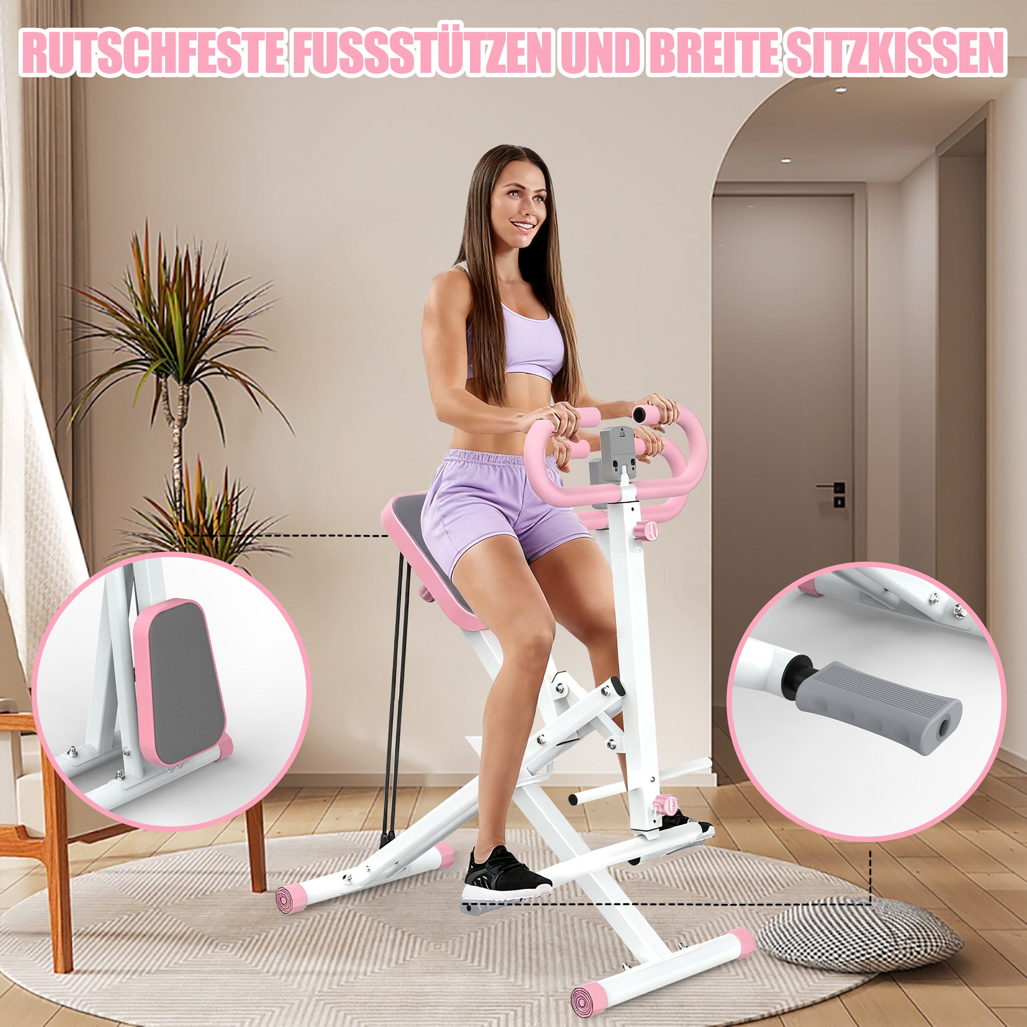 Squat Machine, Foldable Trainer with Resistance Bands for Full-Body Workout, Home Use