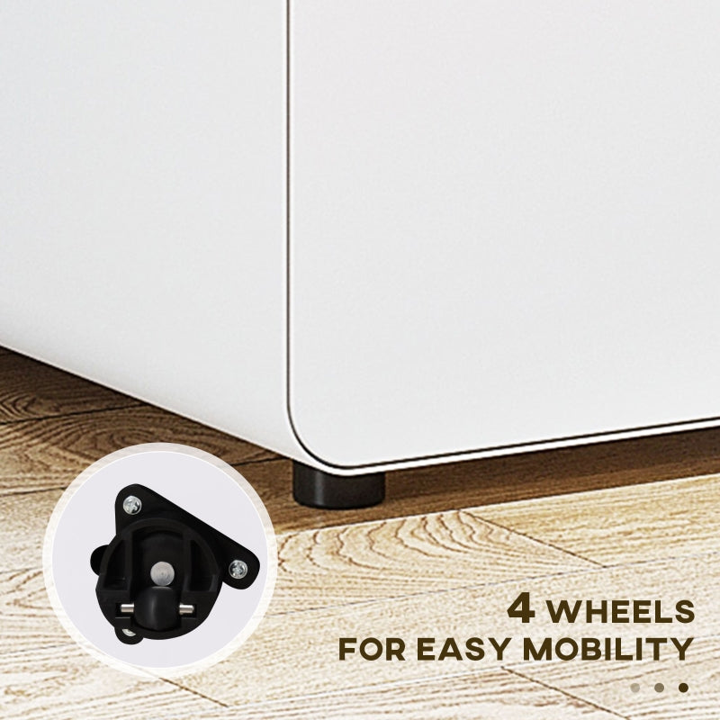 Lockable File Cabinet 3-Drawer Anti-tilt Pre-Assembled A4/Letter/Legal Steel White