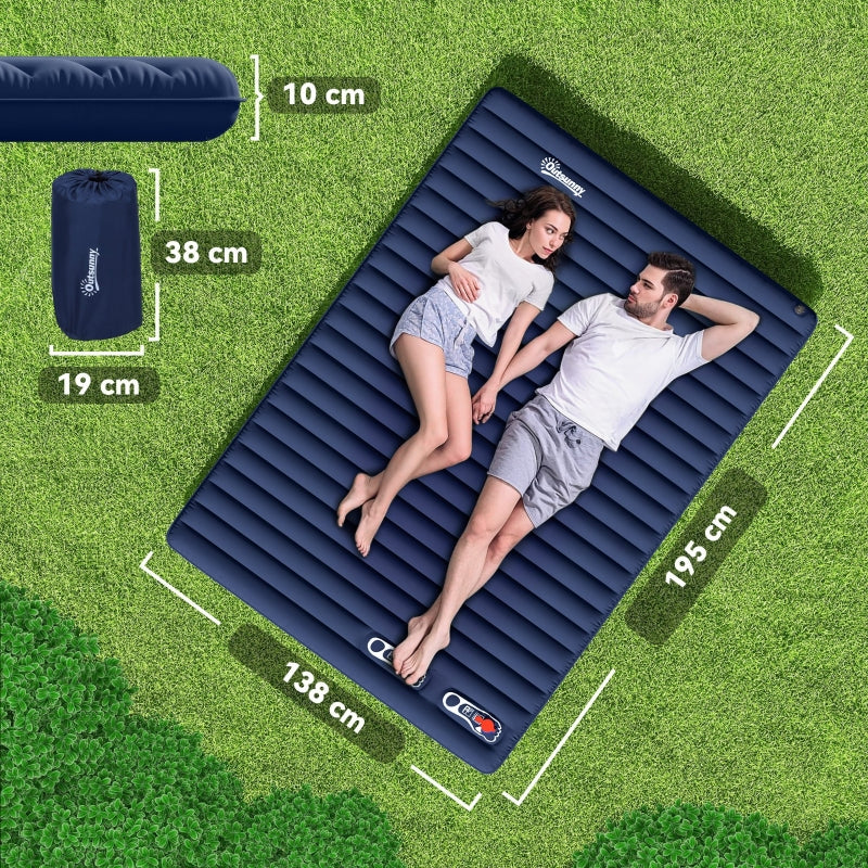 2 Person Inflatable Camping Mattress - Navy Blue