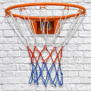 Double Spring Basketball Rim, Shock Absorption, 4-Point Stabilization, Steel, Orange