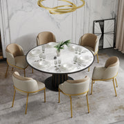 6 Modern Chairs, Angled Legs Adjustable Feet (Beige+Khaki)