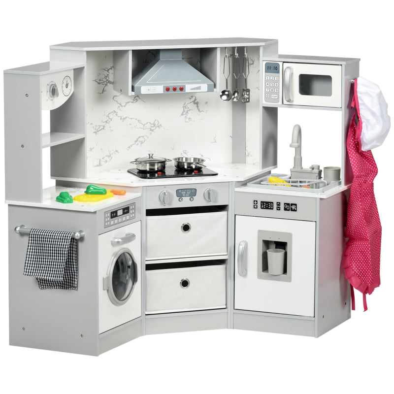 Toy Kitchen with Running Water, Lights, Sounds, Grey