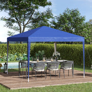 Garden Pop Up Gazebo, 3x3M Height Adjustable Marquee with Carrying Bag, Blue
