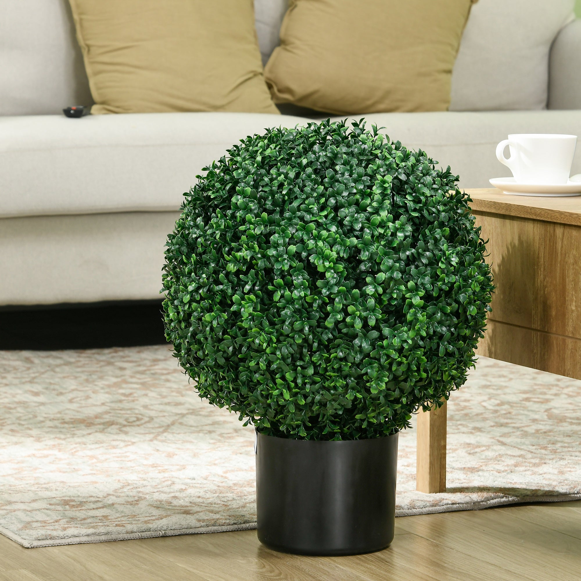 Artificial Plants, UV-resistant Boxwood, 52 cm, Green