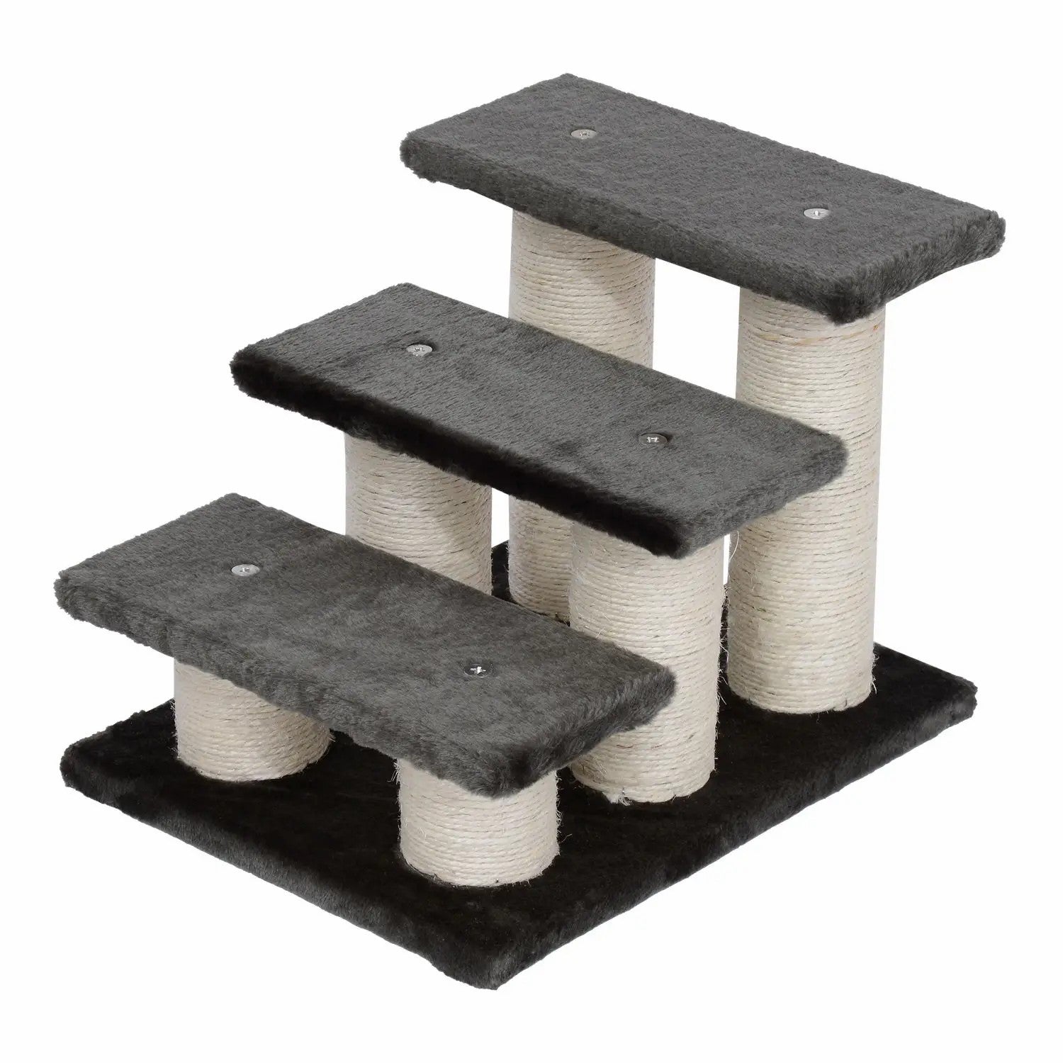 Pet Stairs 3-Step for Easy Entry and Exit Plush Dark Grey