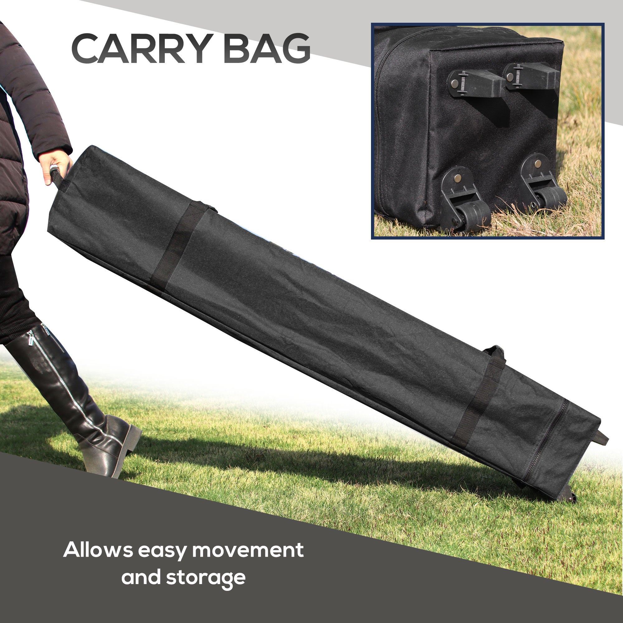 Pop Up Gazebo, 3x3m Easy Setup with Mosquito Netting and Double Roof, Khaki