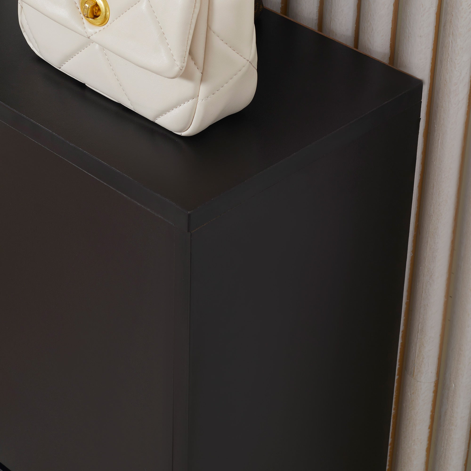 2 Drawer Shoe Cabinet, Slim with Flip Doors for 12 Pairs of Shoes, Black