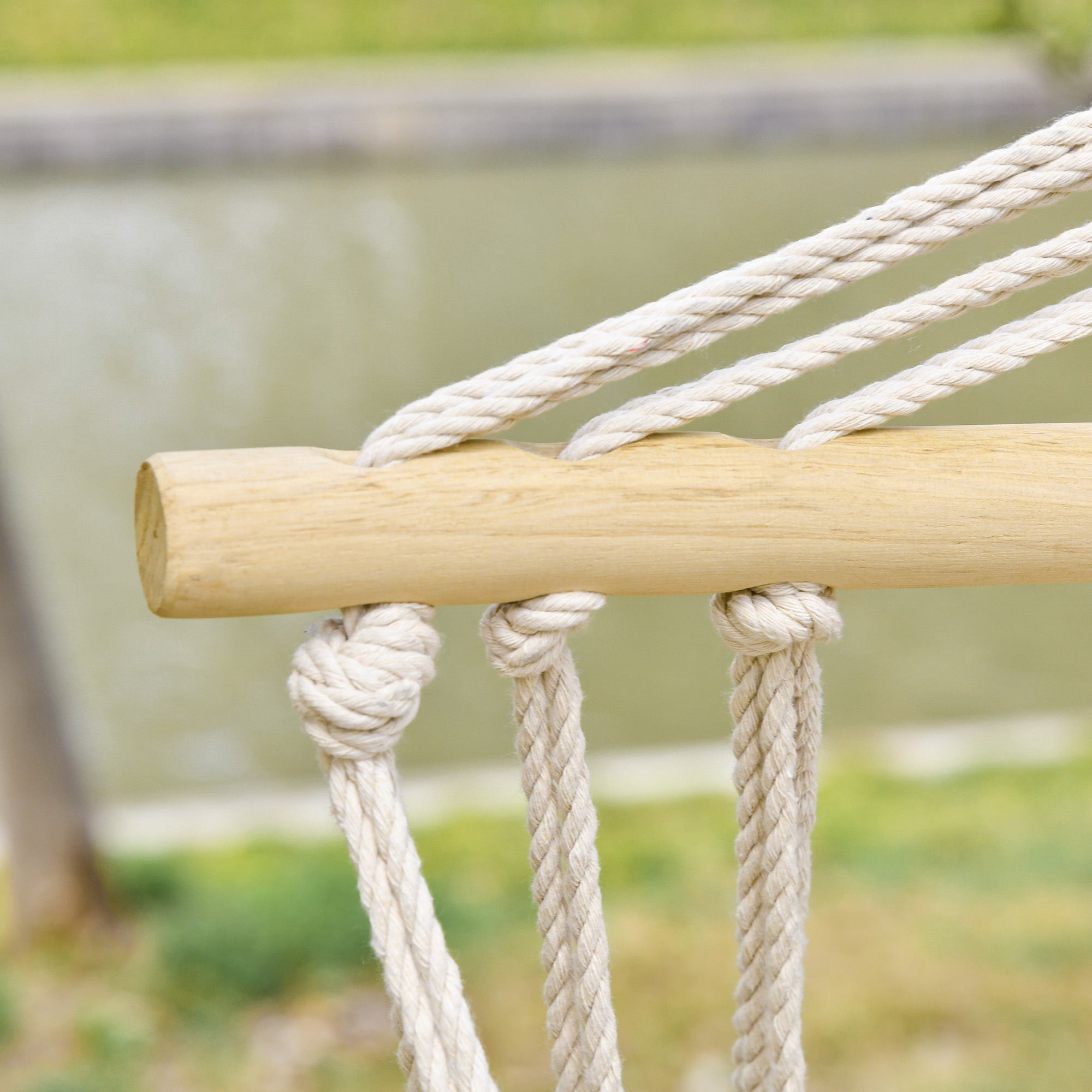 Hanging Hammock Chair Swing Chair, Thick Rope Frame Wide Seat Indoor Outdoor, Multi-Color Stripe