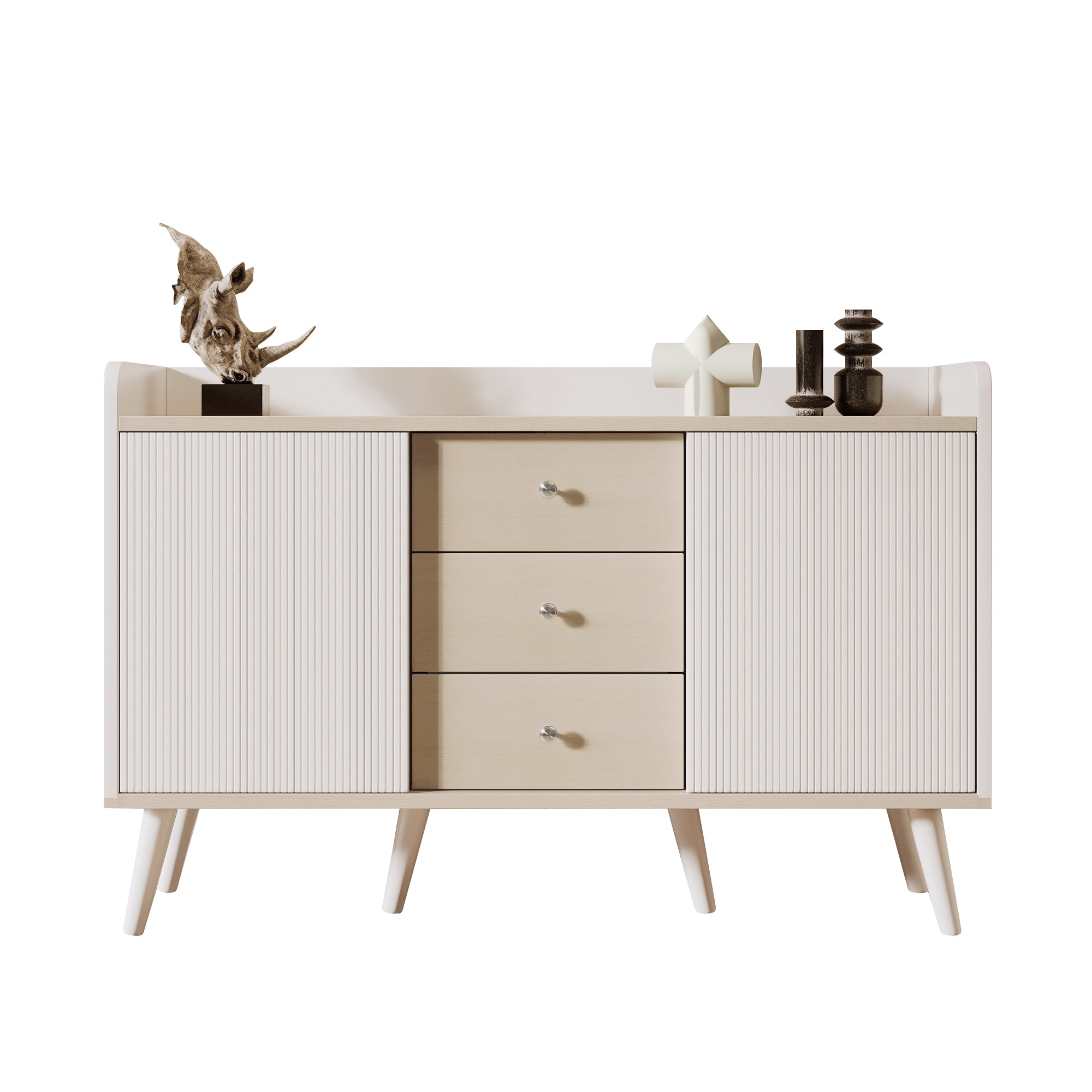Sideboard, Three Drawers Storage, Wood-Colored
