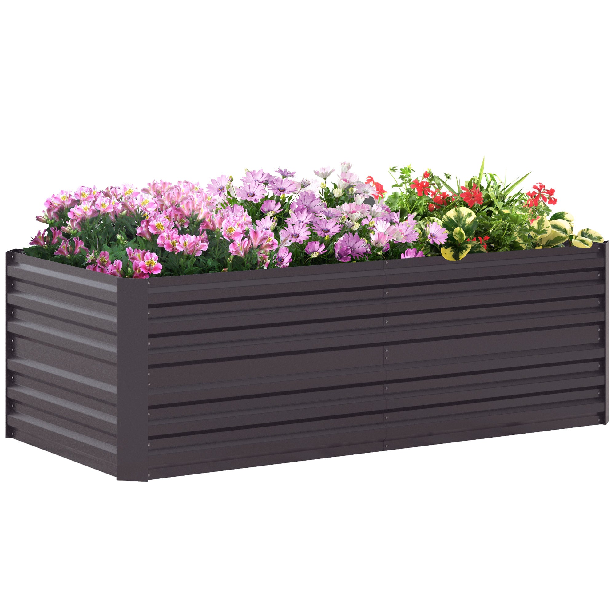 Raised Beds for Garden, 180 x 90 x 59 cm Galvanised Steel Dark Grey