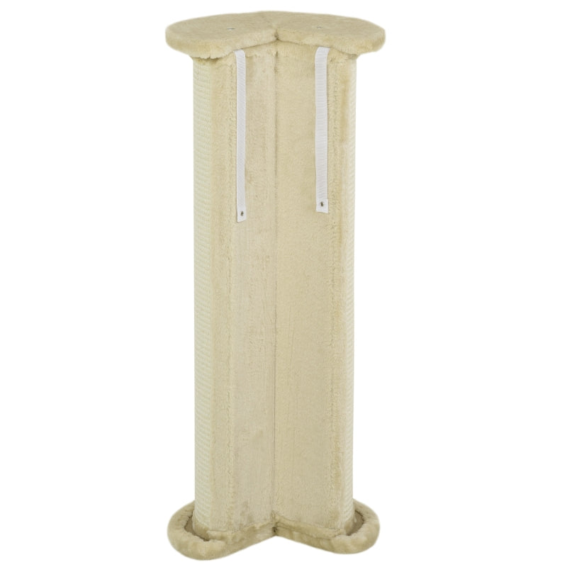 Corner Cat Scratching Board, Space-Saving, Cream White