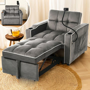 3-in-1 Sleeper Sofa Extendable, Cup/Phone Holders, Small Spaces