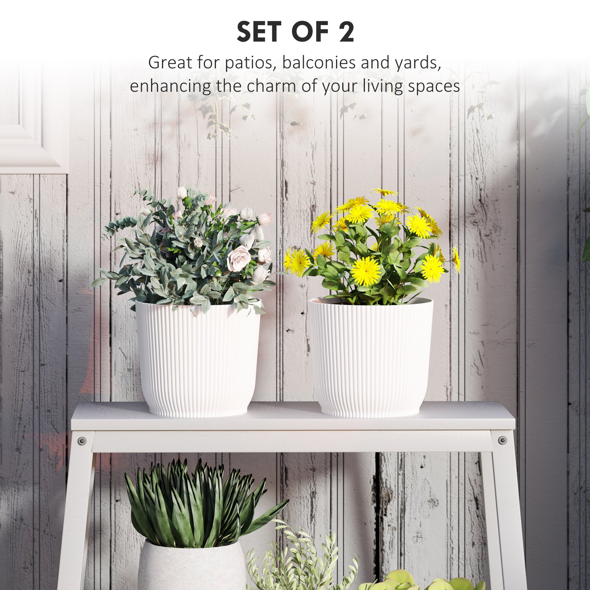 Planters Set of Two Ф22cm White