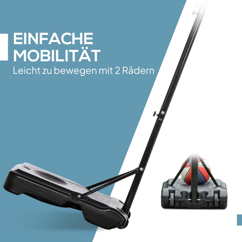 Basketball Hoop for Teenagers, 160-210 cm Height-Adjustable Stand with Wheels, Outdoor