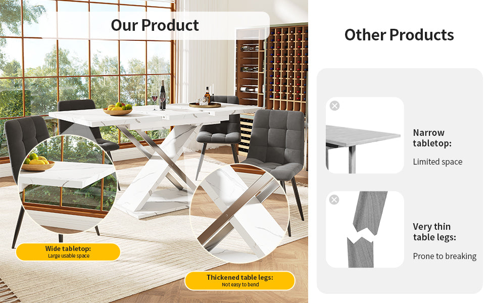 Extendable Dining Table 118–157 x 75 cm with Cross Legs, MDF