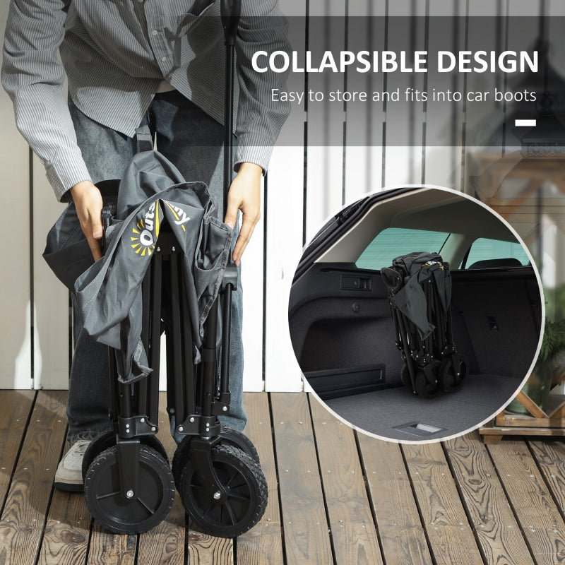 120L Festival Trolley, Folding Compact Cart with Adjustable Handle, Grey