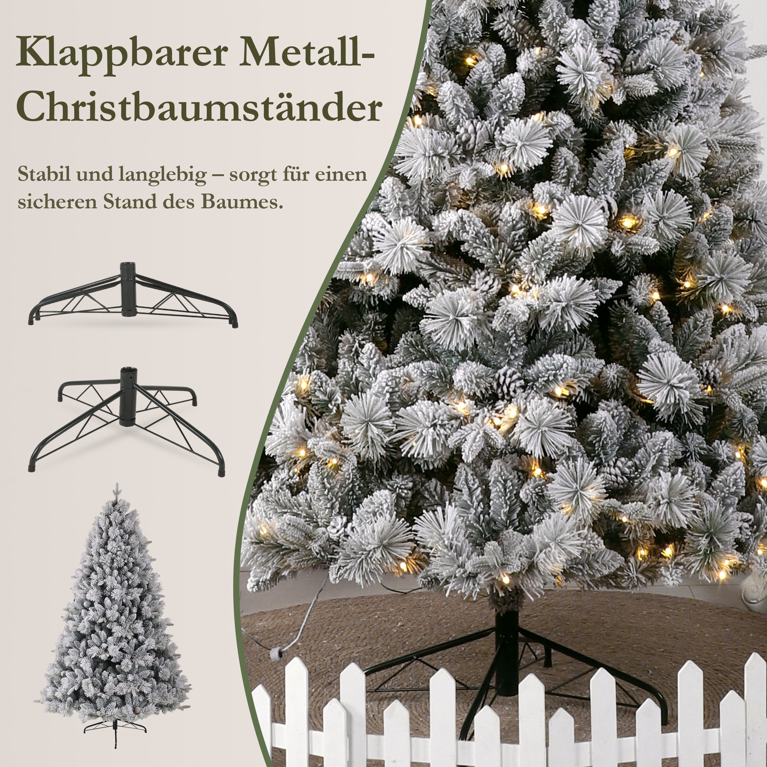 Artificial Christmas Tree, 180cm 1348 Tips 320 Warm White LEDs, PVC & PE