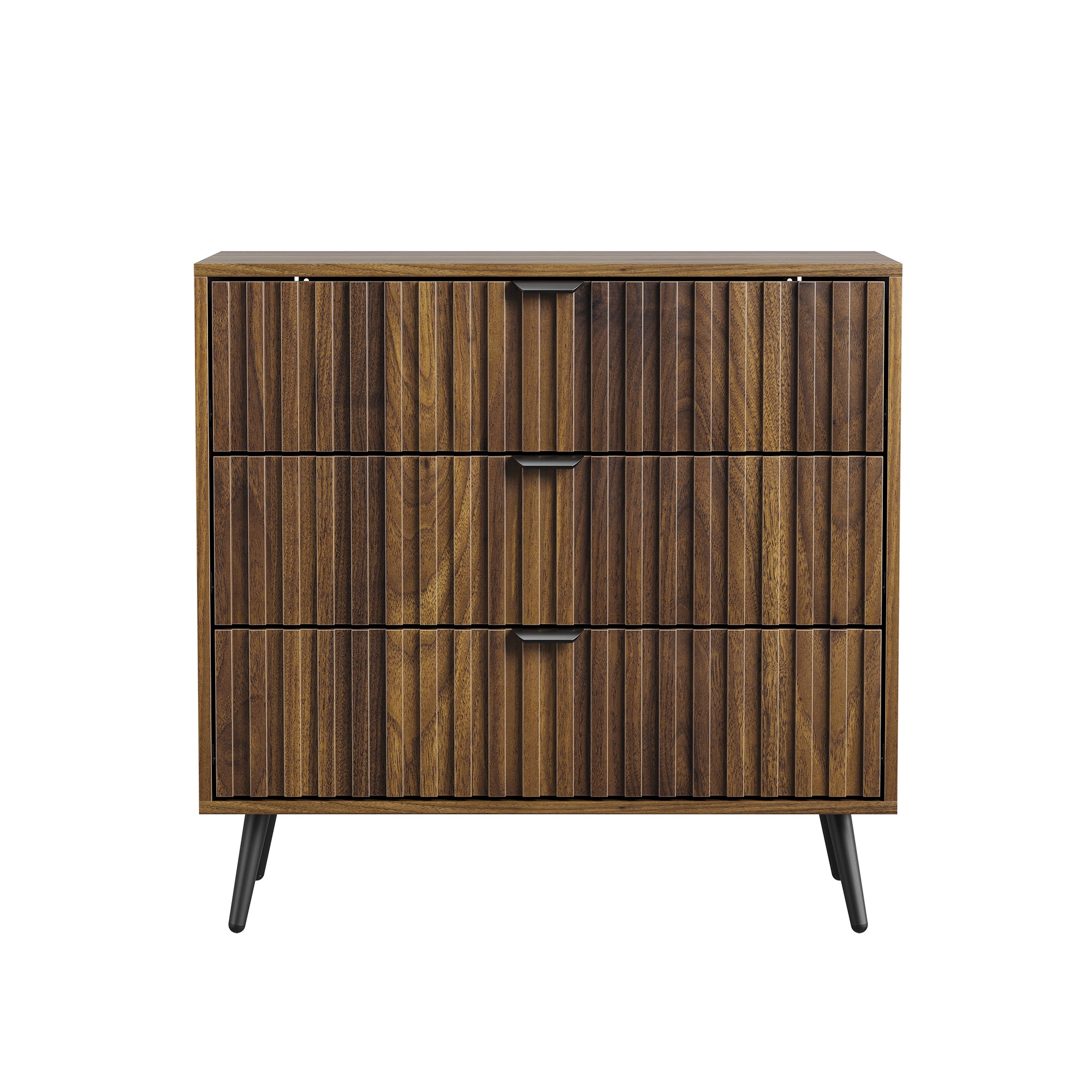Chest of Drawers Storage Cabinet 3 Drawers Wooden Walnut Color