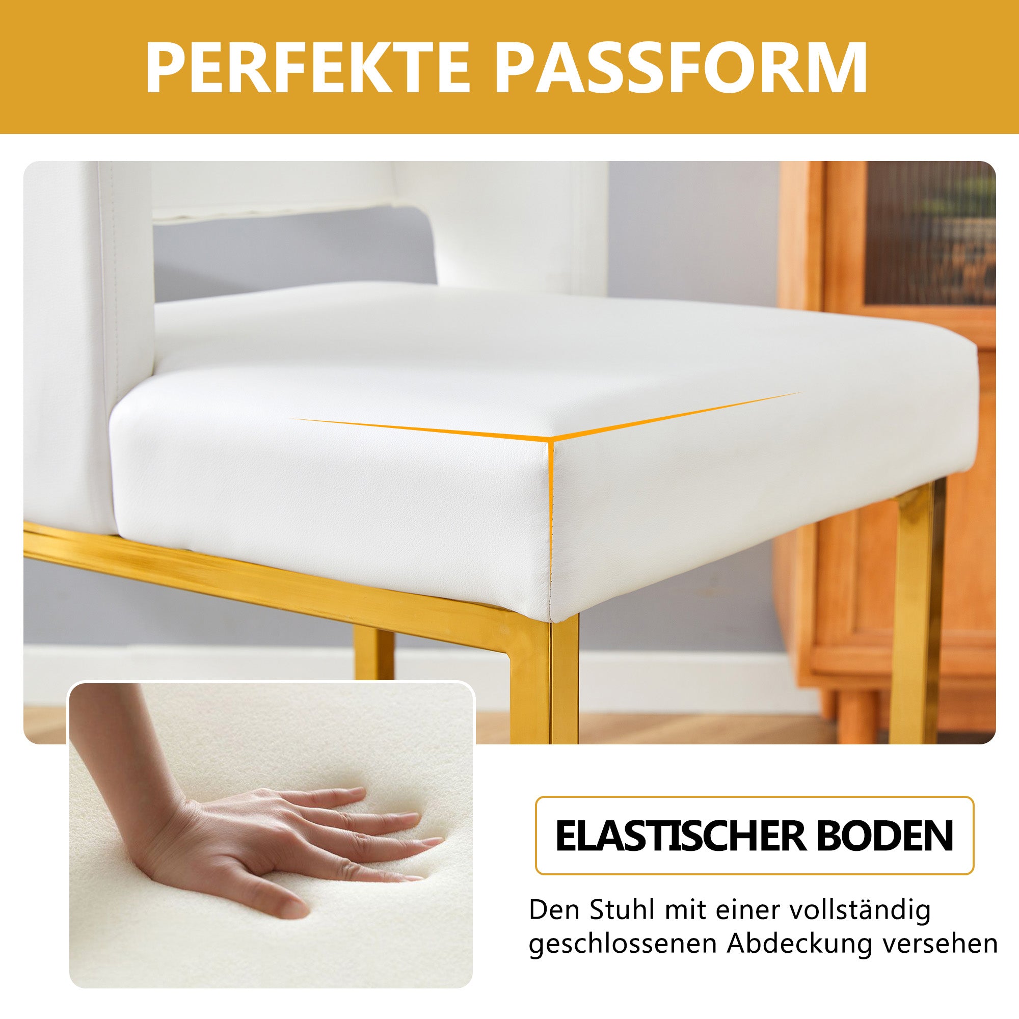 Bar Stools, Nordic Style Modern Square Design Gold Metal Legs, Multi-Color