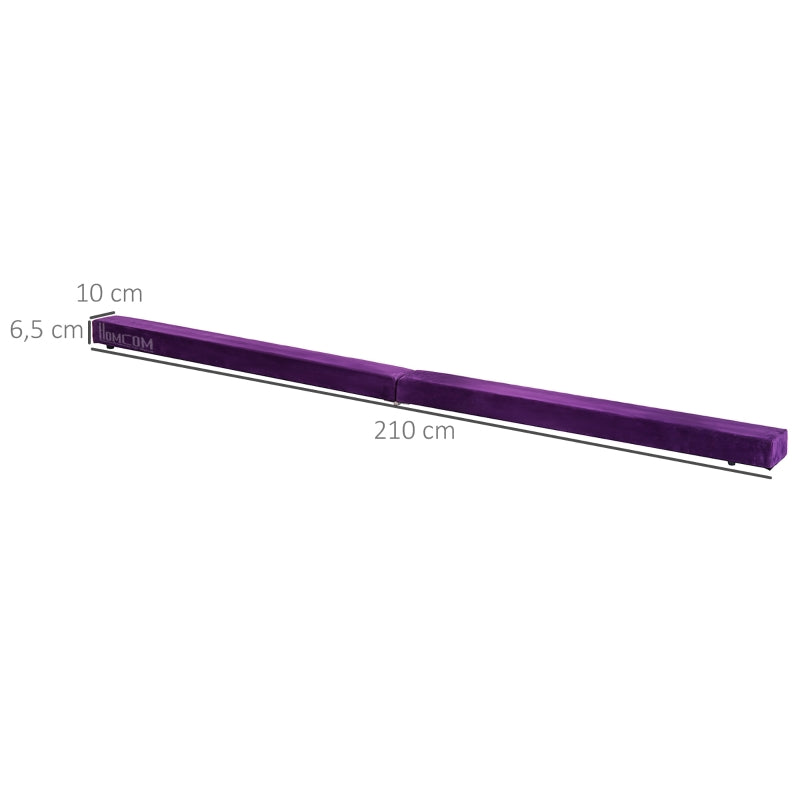 Foldable Balance Beam, Non-Slip, Suede, Purple