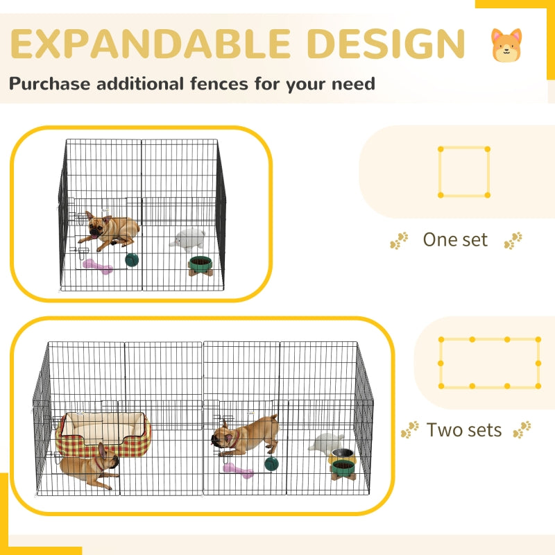 8 Panel DIY Dog Pen with Door, for Dogs, Small Animals, Indoor/Outdoor Use