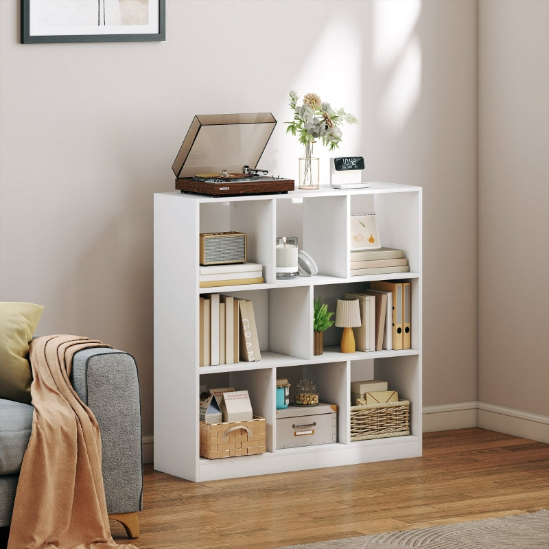 Bookcase Shelf, 8 Shelves, White