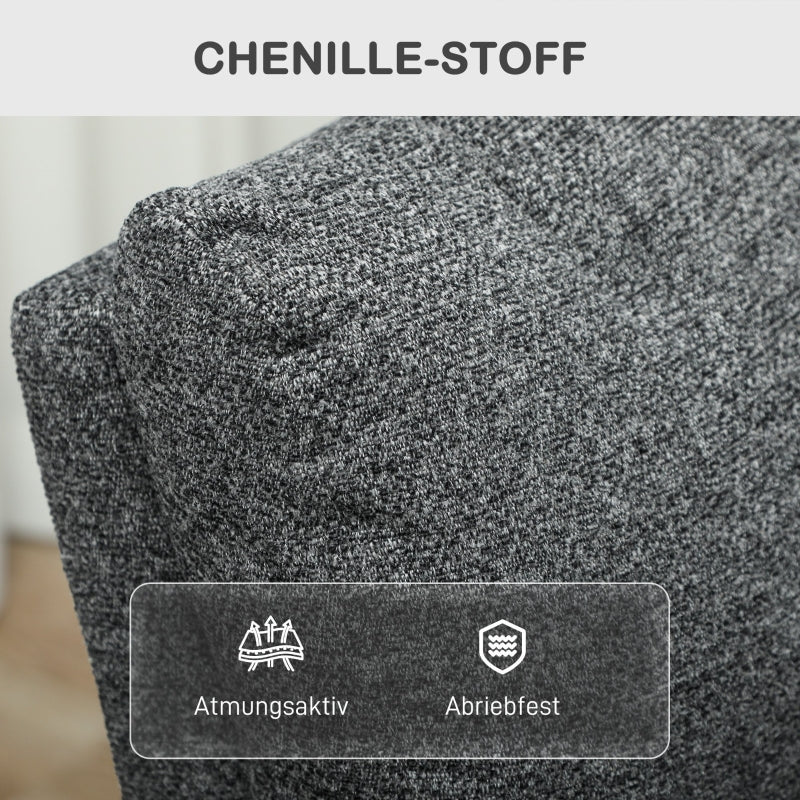 Recliner Chair, Adjustable Leg Rest, Living Room, Fabric, Grey