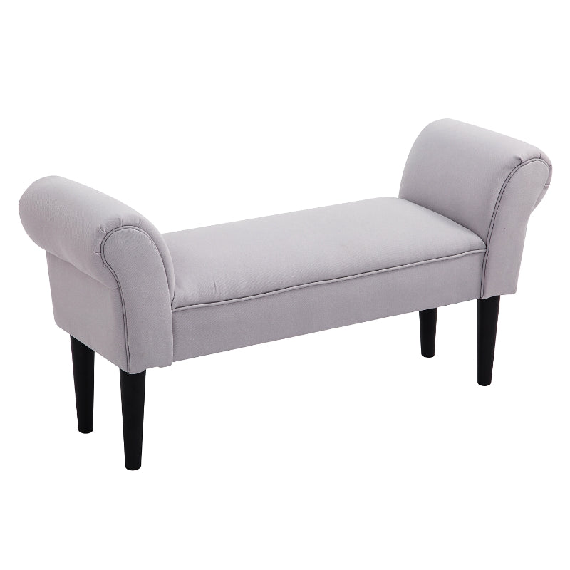 Bed Bench, Upholstered Hallway Bench, 130 kg Load Capacity, Grey Sailcloth