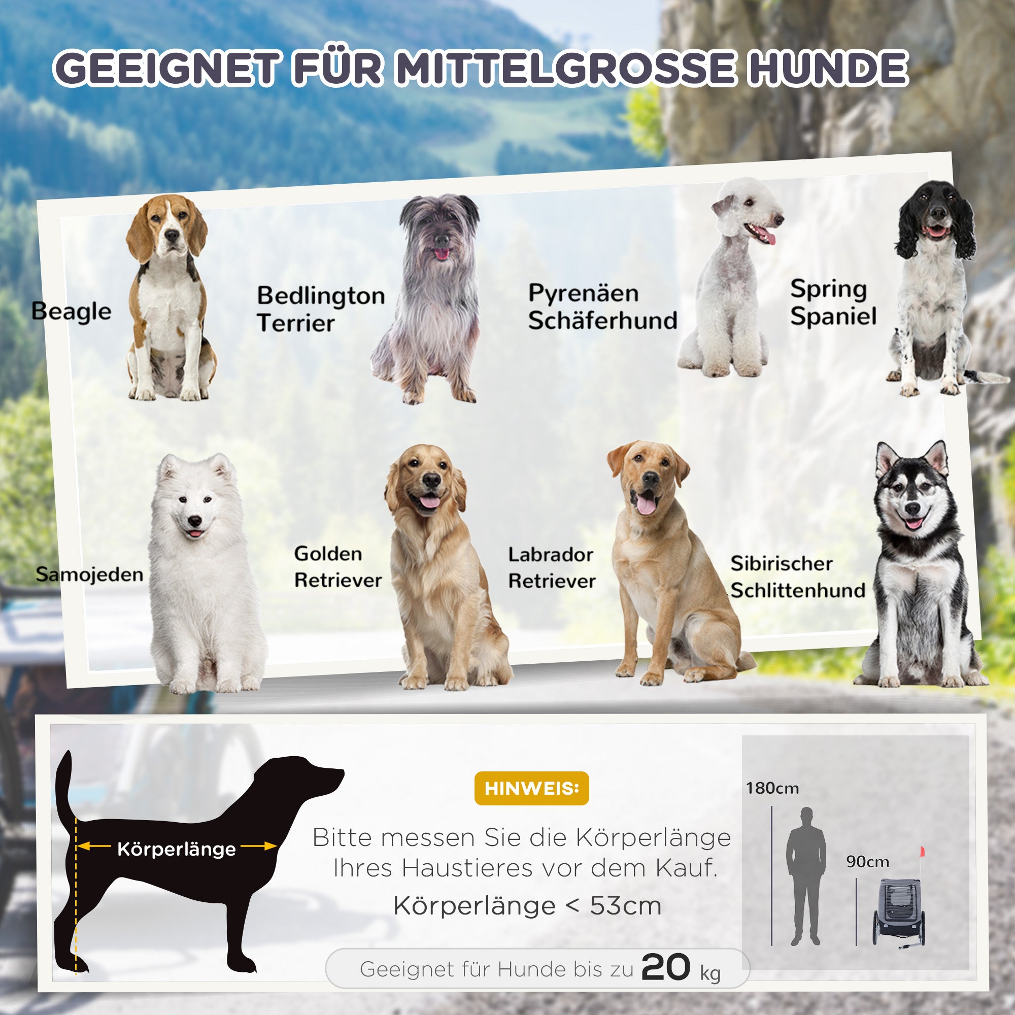 Dog Trailer Bicycle Transporter 130x73x90cm, Grey/Black