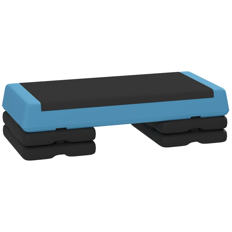 Adjustable Fitness Stepper, Non-Slip Workout Surface, Light Blue