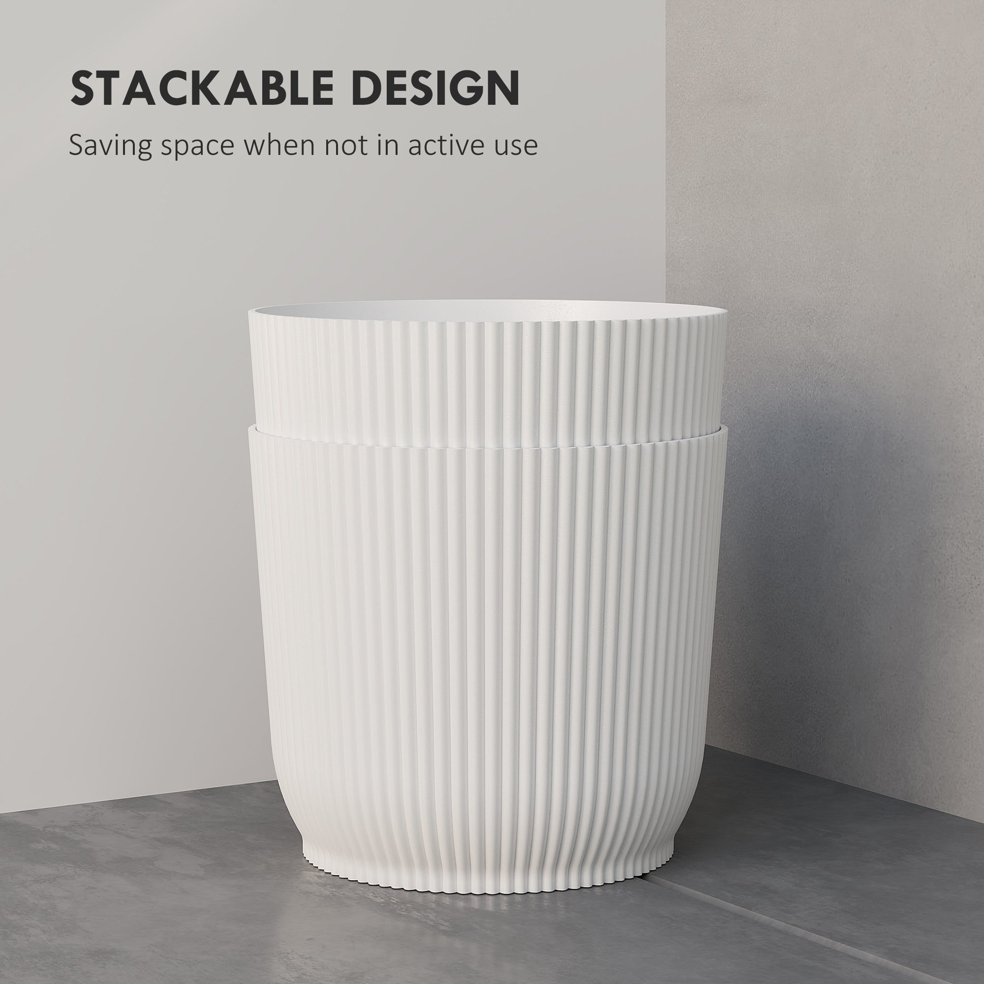 Planters Set of Two Ф22cm White