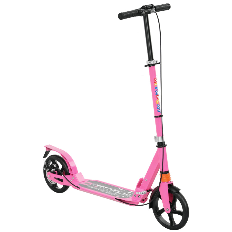 Children's Scooter with Adjustable Handlebars and Foldable Design for Kids 6-12 Years, Pink
