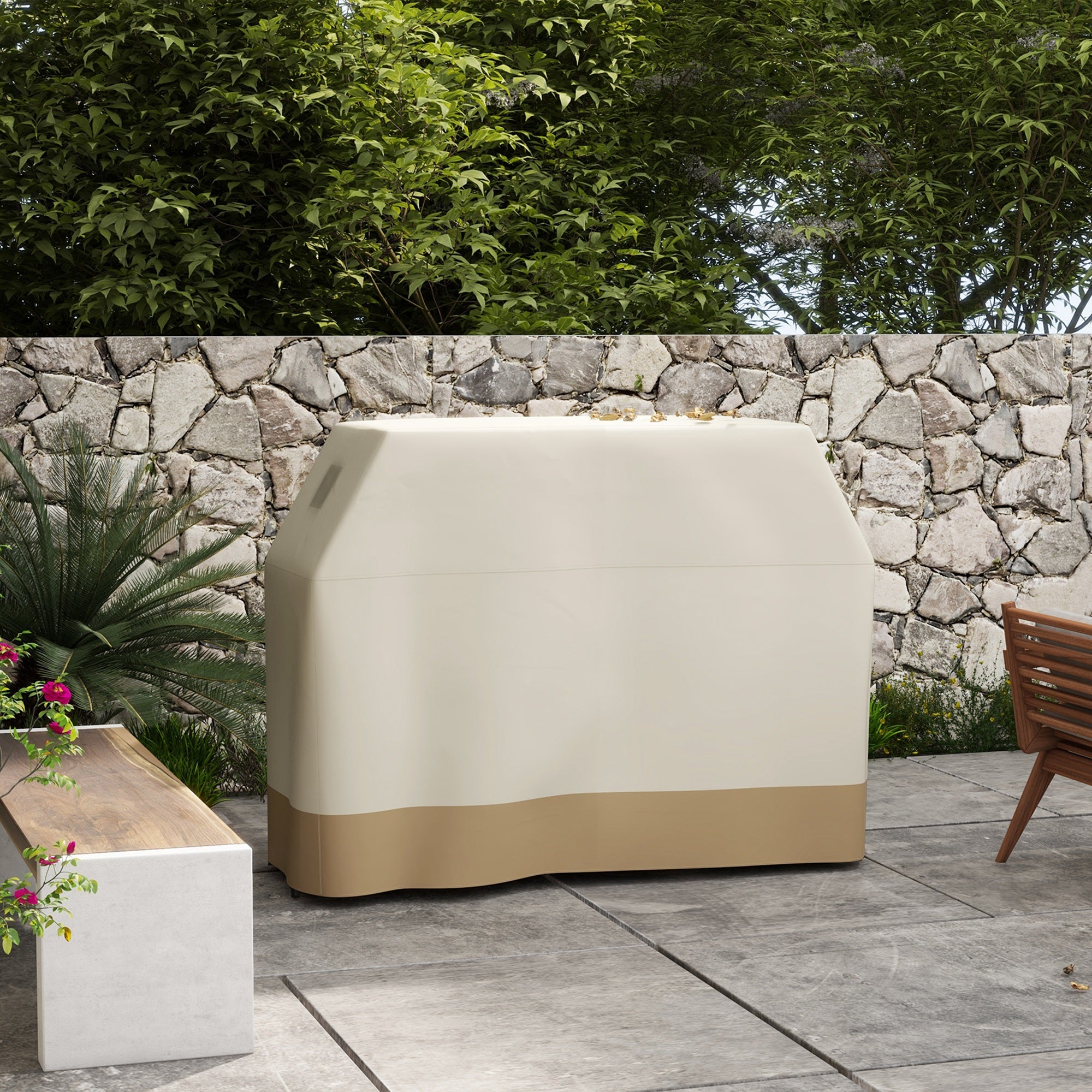 Protective Grill Cover, 66W x 152Lcm PU Coated - Beige