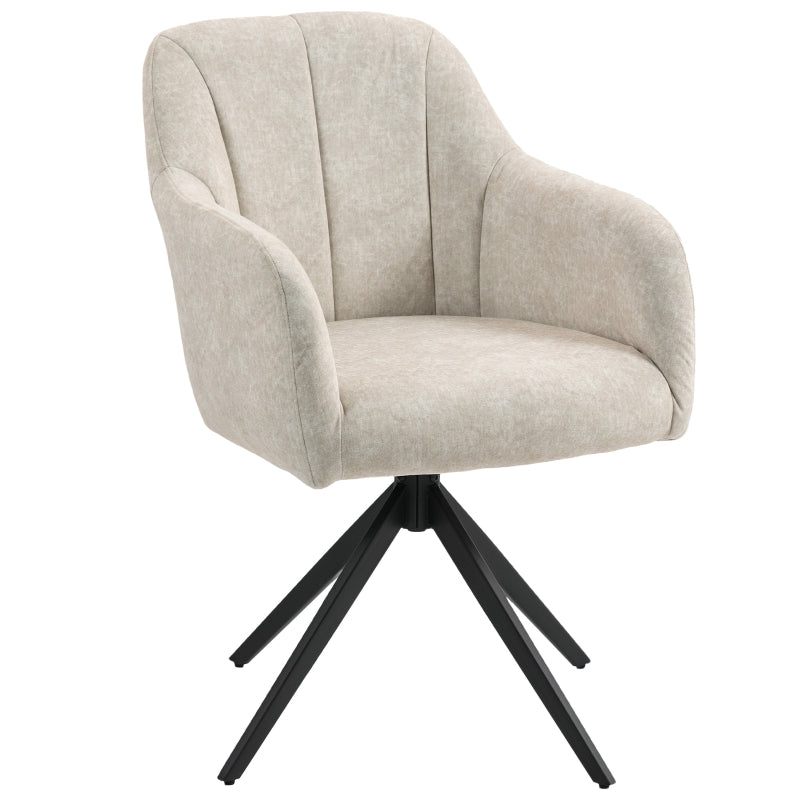 Armchair Swivel Lounge Chair Steel Legs Velvet Beige