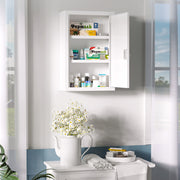 Kleankin Medicine Cabinet, Lockable 3 Compartments Child-Proof, Cold-Rolled Steel White