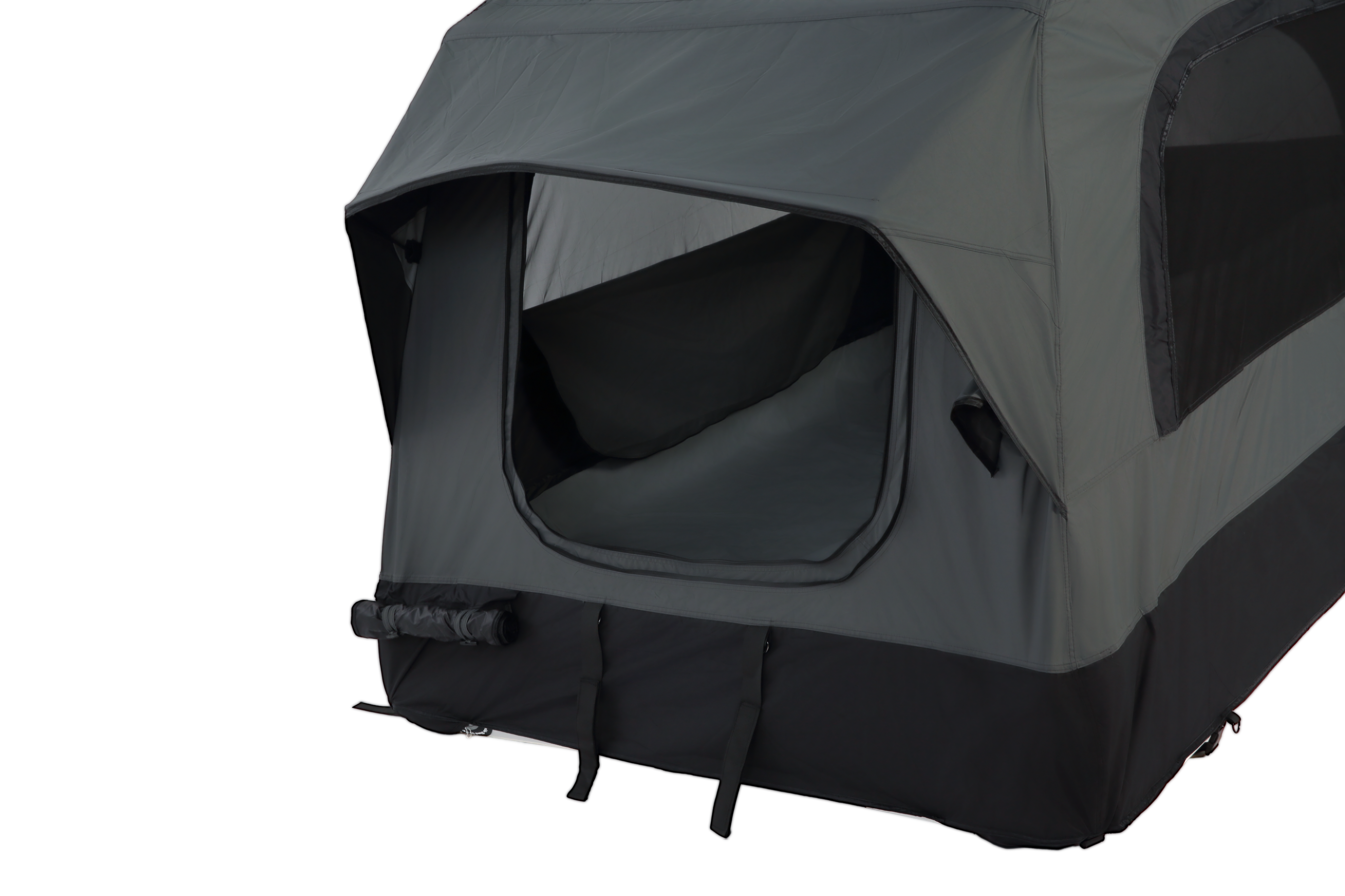 Inflatable Camping Tent with Hand Pump, Roof Top - Gray + Black