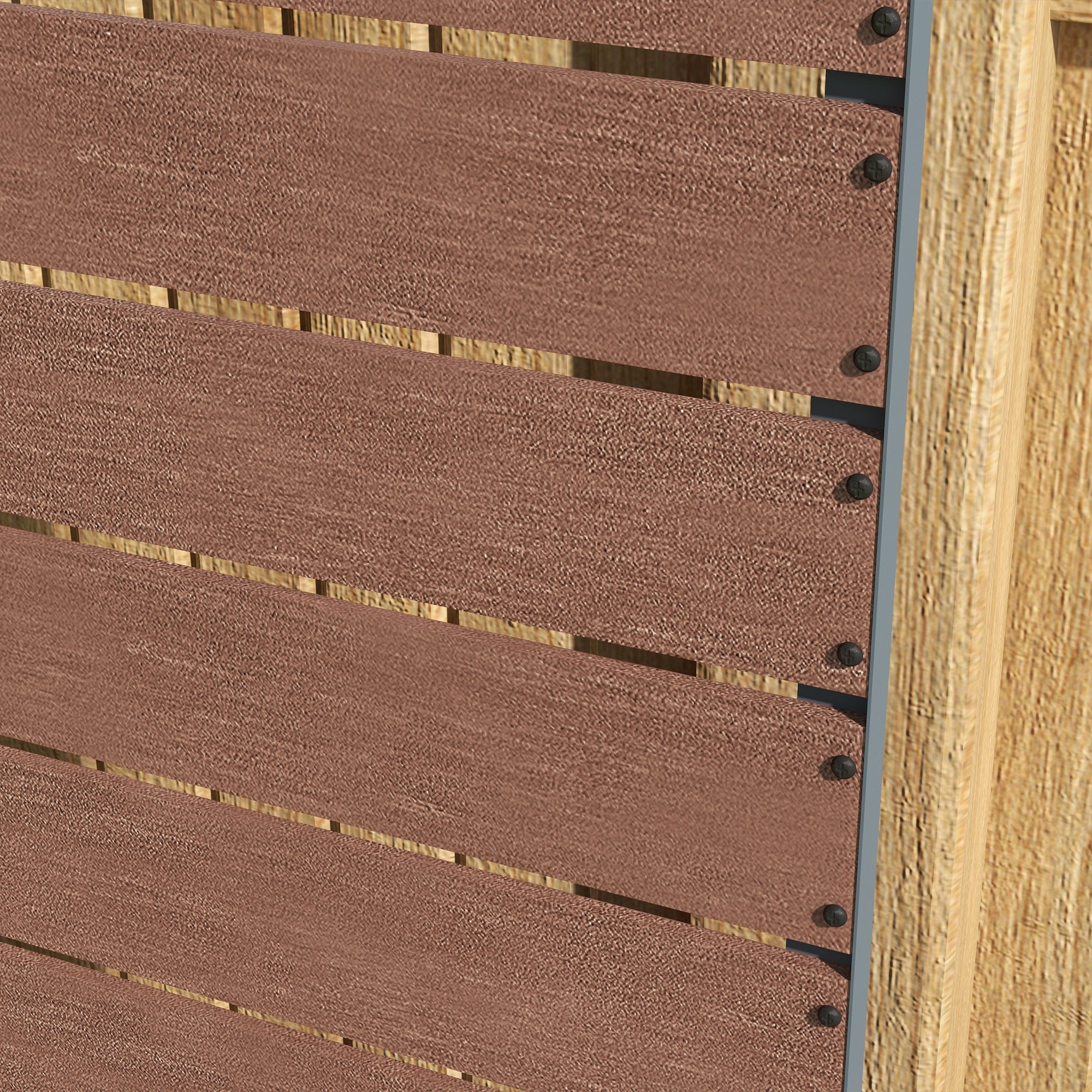 Garden Planter Box with Back Trellis, 34 x 69.5cm, Brown