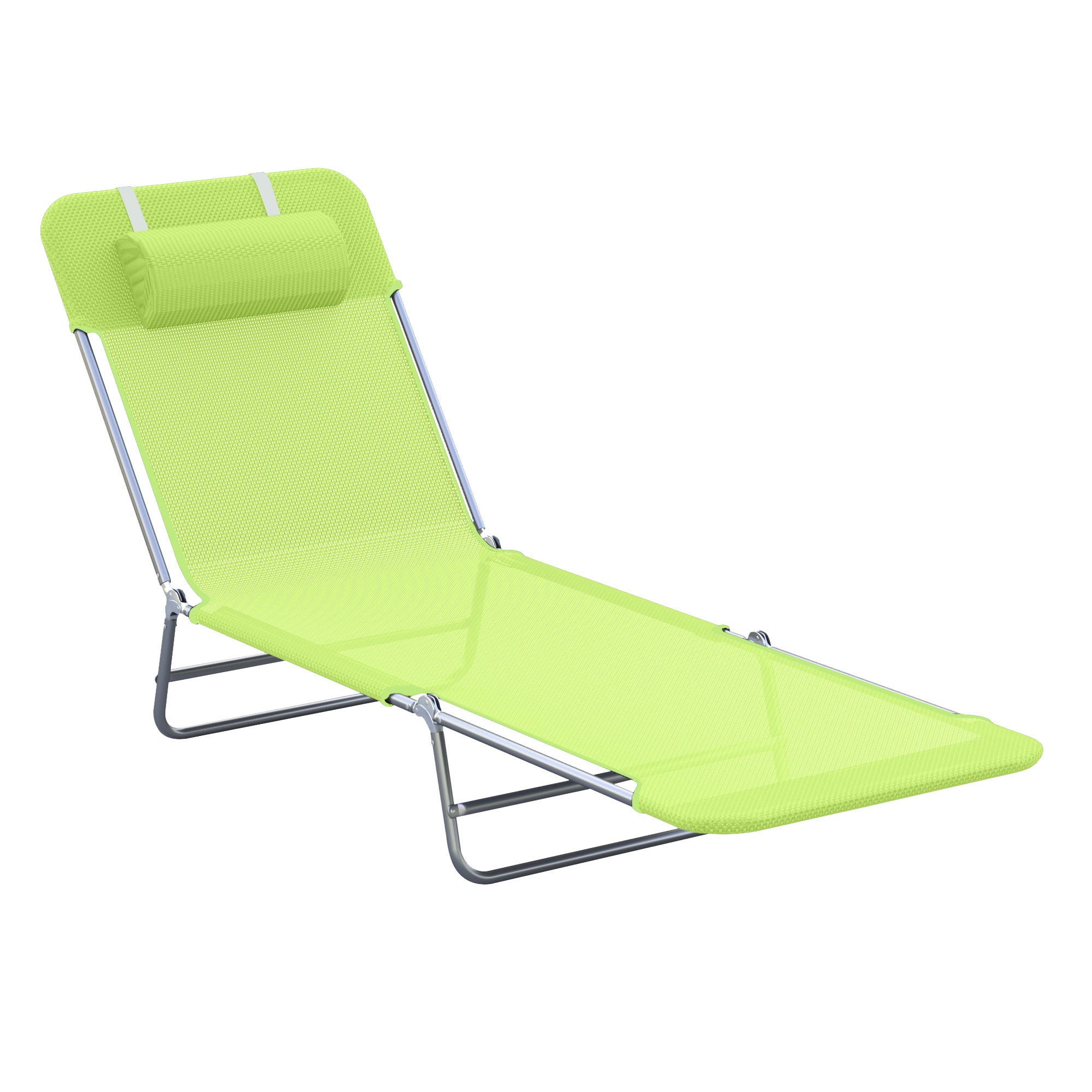 Sun Lounger, Foldable Two-legged for Garden & Balcony, 4 Colours